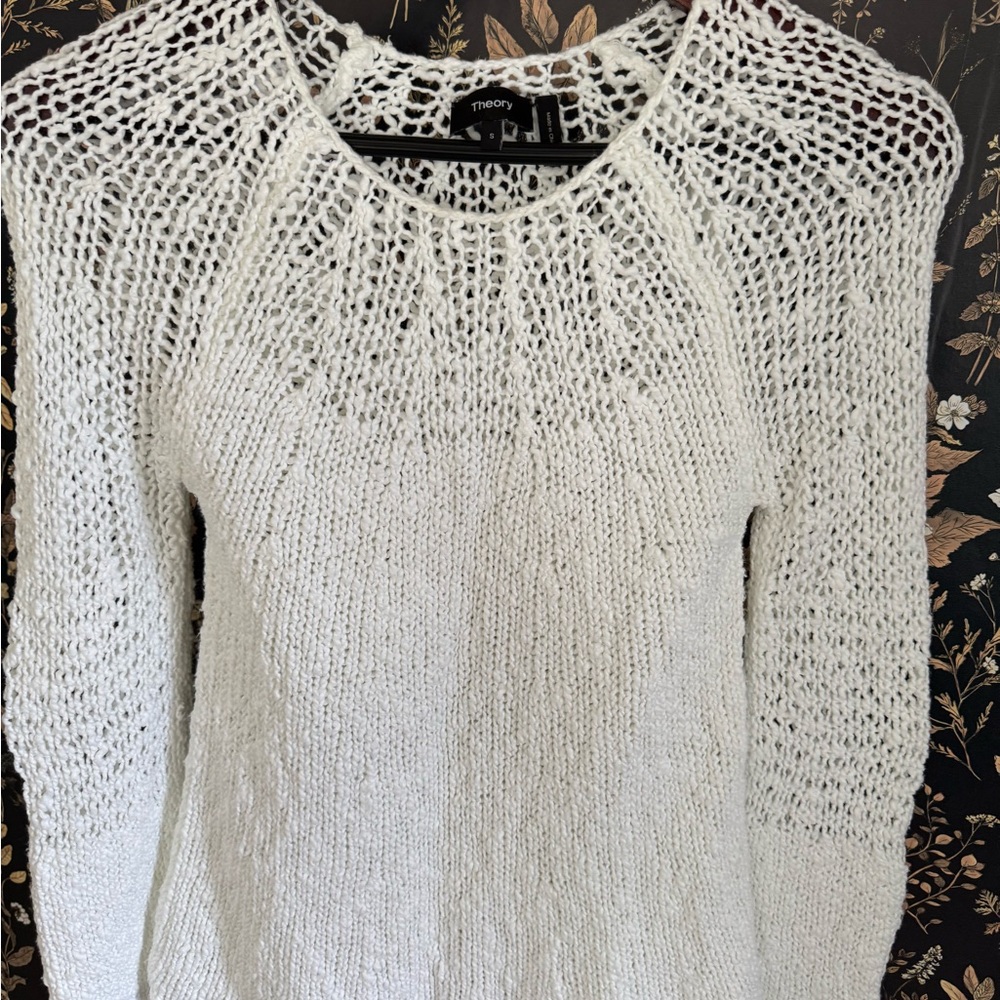 Theory Women's Cream Knit Sweater